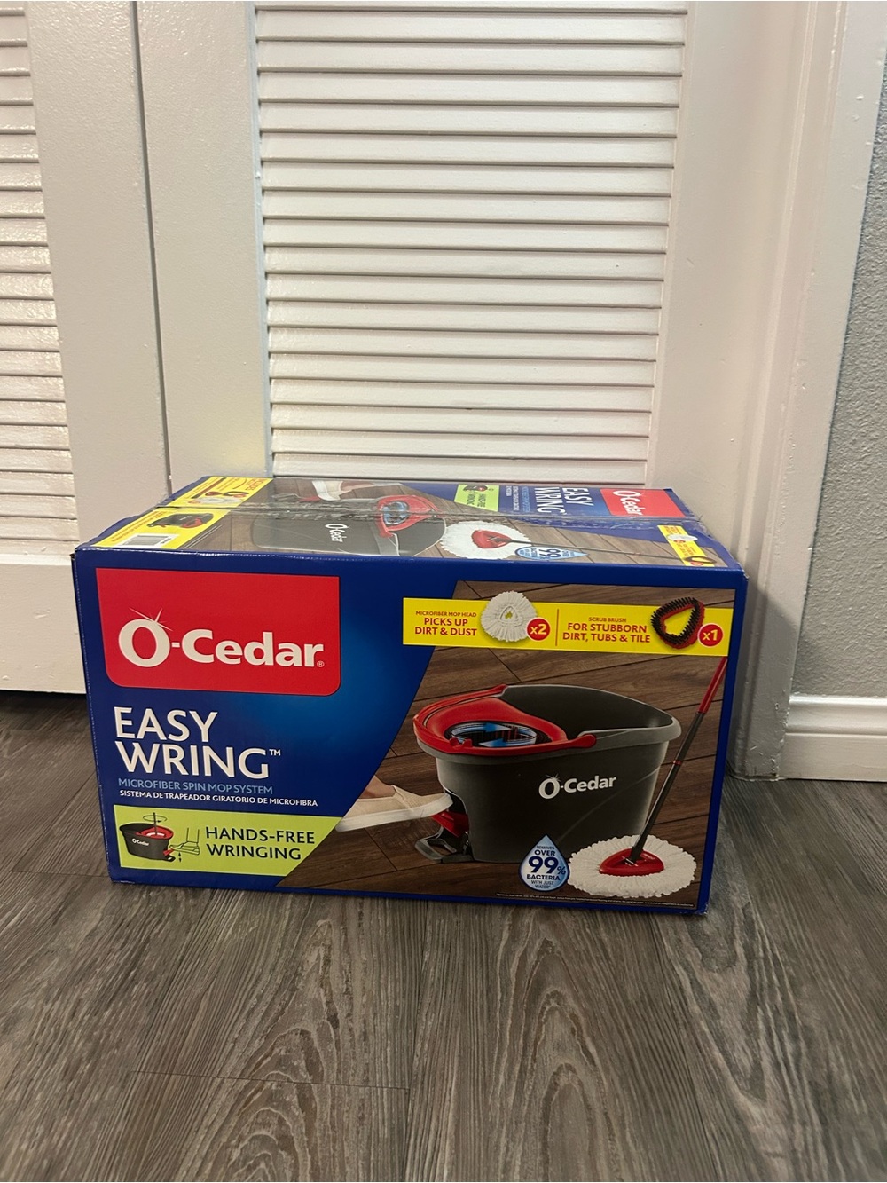 Easy Wring Microfiber Spin Mop & Bucket System - Red/Black